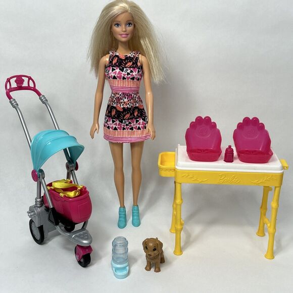 Mattel Other - Barbie Career Zoo Doctor Strollin Pups Grooming Pet Carrier Animals Dog Feeder